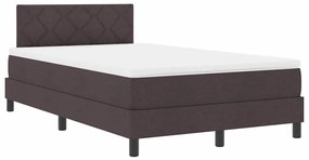 vidaXL Κρεβάτι box spring με στρώμα Σκούρο Καφέ 120 x 200 cm ύφασμα