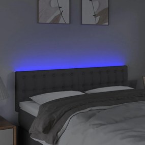 Κεφαλάρι Κρεβατιού LED Σκούρο Γκρι 144x5x78/88 εκ. Υφασμάτινο 3122045