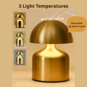 Επιτραπέζιο Διακοσμητικό Φωτιστικό LED Μπαταρίας 15x10cm - Χρυσό