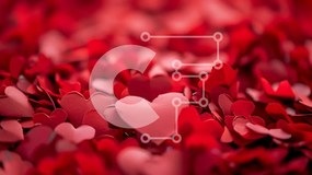 Intra Συλλεκτικό Ξύλινο Παζλ Plywood 4mm - Κόκκινο υπόβαθρο εγκοπών από χαρτί σε σχήμα καρδιάς Σε Ξύλινο Κουτί - Διαστάσεις Puzzle: 10x10 cm – 25 κομμάτια