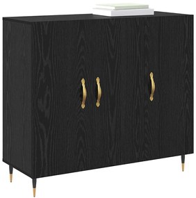 vidaXL Πλαϊνό γραφείο Μαύρο 90 x 34 x 80 εκ. Επεξεργασμένο ξύλο