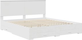 vidaXL Σκελετός Κρεβατιού Λευκό 180 x 200 cm Επεξεργασμένο Ξύλο