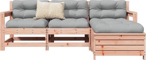 vidaXL Καναπές Κήπου Σετ 4 Τεμ. Μασίφ Ψευδοτσούγκα Ελάτης