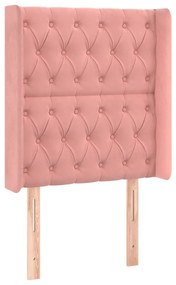 vidaXL Κρεβάτι Boxspring με Στρώμα &amp; LED Ροζ 80 x 200 εκ. Βελούδινο