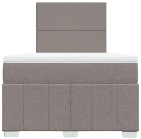 Κρεβάτι Boxspring με Στρώμα Taupe 120x190 εκ. Υφασμάτινο - Μπεζ-Γκρι