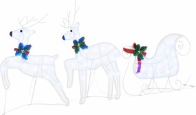 vidaXL LED Ελάφια 5 pcs Λευκό ύφασμα