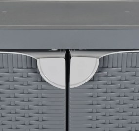 vidaXL Ντουλάπι Αποθήκευσης Κήπου Γκρι 65x45x88 εκ. από Ρατάν PP