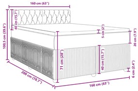 Κρεβάτι Boxspring με Στρώμα Κρεμ 160x200 εκ. Υφασμάτινο - Κρεμ