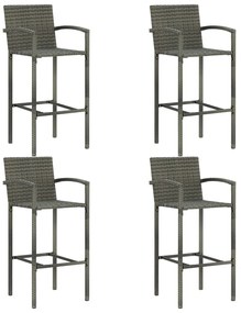 vidaXL Σετ Επίπλων Μπαρ Κήπου 5 Τεμαχίων Γκρι