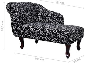 vidaXL Ανάκλιντρο Ασπρόμαυρο Υφασμάτινο