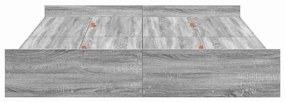 vidaXL Κρεβάτι με αποθηκευτικό χώρο Γκρι sonoma 135 x 190 cm
