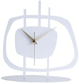 Ρολόι Επιτραπέζιο Pietra 901LMN1150 22x22cm White Aberto Design Metal