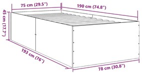 ΠΛΑΙΣΙΟ ΚΡΕΒΑΤΙΟΥ ΛΕΥΚΟ 75 X 190 ΕΚ. ΑΠΟ ΕΠΕΞΕΡΓΑΣΜΕΝΟ ΞΥΛΟ 3280979