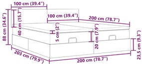 Οθωμανικό κρεβάτι με στρώματα ροζ 200x200cm Velvet - Ροζ