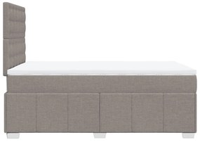 Κρεβάτι Boxspring με Στρώμα Taupe 120x200 εκ. Υφασμάτινο - Μπεζ-Γκρι