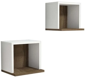 Ράφια Τοίχου Sevima (Σετ 2Τμχ) 835PUQ1649 30x25x30cm White-Walnut