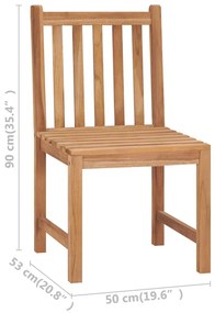 Καρέκλες Κήπου 8 τεμ. από Μασίφ Ξύλο Teak με Μαξιλάρια - Λευκό
