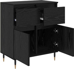 vidaXL Πλαϊνό γραφείο με συρτάρι Μαύρη Οξυά 60 x 35 x 70 cm