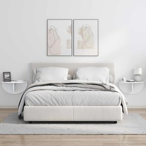 vidaXL Ράφι Τοίχου 2 pcs Υψηλής γυαλάδας λευκό 48 x 24 x 24 εκ