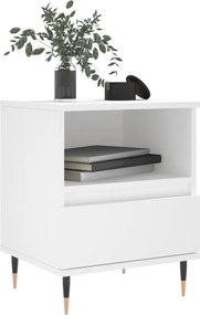 vidaXL Κομοδίνο Λευκό 40 x 35 x 50 εκ. από Επεξεργασμένο Ξύλο