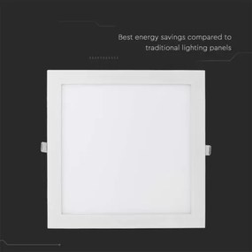 V-TAC LED mini panel χωνευτό 24W 6400K ψυχρό λευκό τετράγωνο SKU: 214889