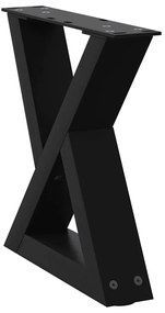 vidaXL Πόδια Τραπεζιού Σαλονιού 2 τεμ. Μαύρο 40x(30-31,3) εκ. Ατσάλι