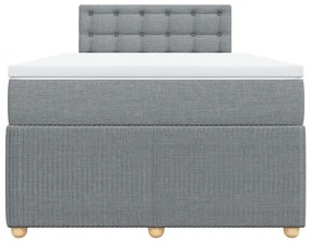 vidaXL Κρεβάτι Boxspring με Στρώμα Ανοιχτό Γκρι 120x200 εκ. Υφασμάτινο