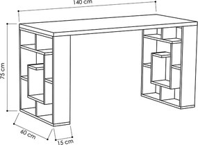 Γραφείο Labirent pakoworld λευκό 140x60x75εκ