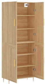 vidaXL Ντουλάπι Sonoma δρυς 69,5 x 34 x 180 εκ. από Επεξεργασμένο Ξύλο