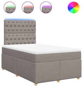 Κρεβάτι Boxspring με Στρώμα Taupe 120x190 εκ. Υφασμάτινο - Μπεζ-Γκρι