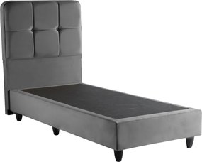 Κρεβάτι μονό Punto pakoworld ανθρακί βελούδο 90x200εκ