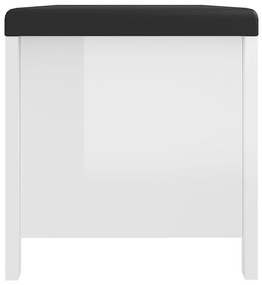 VidaXL Κουτί Αποθήκευσης Γυαλ. Λευκό 105x40x45εκ. Μοριοσαν. & Μαξιλάρι