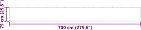 vidaXL Σήτα Μπαλκονιού Κόκκινη 75x700 εκ. 100% Πολυεστέρας Oxford