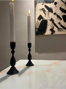 Stewehome Μοντέρνο ρουστίκ σετ 2 τεμαχίων κηροπήγια Μαύρο 10x15 cm