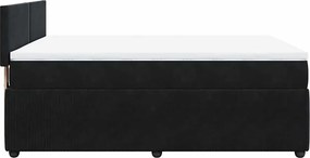 vidaXL Κρεβάτι Boxspring με Στρώμα Μαύρο 140x190 εκ. Βελούδινο