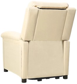 vidaXL Πολυθρόνα με Ανύψωση Κρεμ Υφασμάτινη