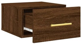 Κομοδίνο Επιτοίχιο Καφέ Δρυς 35 x 35 x 20 εκ. - Καφέ