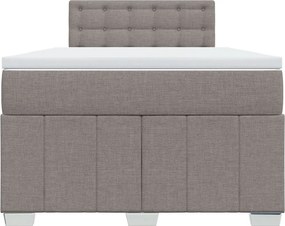 VidaXL Κρεβάτι Boxspring με Στρώμα Taupe 120x190 εκ. Υφασμάτινο