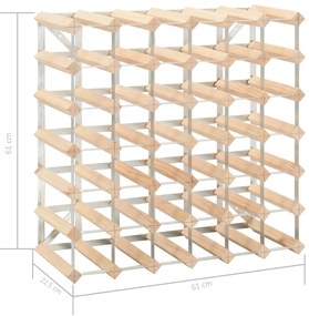 vidaXL Ραφιέρα/Σταντ Κρασιών για 42 Φιάλες από Μασίφ Ξύλο Πεύκου