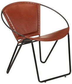 vidaXL Πολυθρόνα Καφέ από Γνήσιο Δέρμα