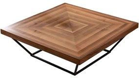 Τραπέζι Σαλονιού Cora 141HWR1131 100x100x32cm Walnut-Black