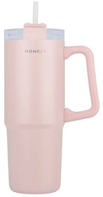 Κούπα Θερμός Με Λαβή & Καλαμάκι 900ml Homely Tumbler Rose Quartz 01-34535