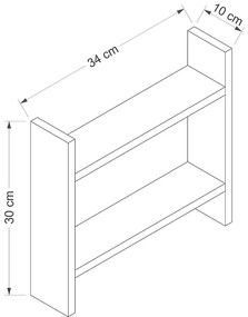 Ραφιέρα κουζίνας Denver Megapap χρώμα ανθρακί 34x10x30εκ.