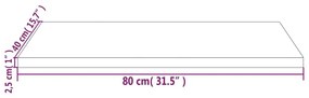 Επιφάνεια Γραφείου Λευκή 80x40x2,5 εκ. από Μασίφ Ξύλο Πεύκου - Λευκό