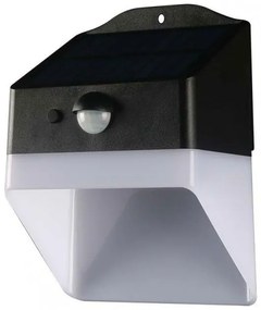 Ηλιακό Επιτοίχιο Φωτιστικό LED PANDA 2W 200lm IP65 με Αισθητήρα Κίνησης PIR-Τοποθέτηση 2σε1 Μαύρο 10309 VTAC 10309 Μαύρο
