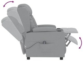 vidaXL Πολυθρόνα Ανακλινόμενη Ηλεκτρική Ανοιχτό Γκρι Υφασμάτινη