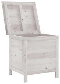 vidaXL Μπαούλο Αποθ. Κήπου Λευκό 50 x 49 x 56,5 εκ. Μασίφ Ξύλο Ελάτης