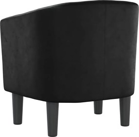 vidaXL Πολυθρόνα Μπάρελ Μαύρη από Συνθετικό Δέρμα