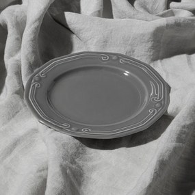 ESTIA ΠΙΑΤΟ ΡΗΧΟ ATHÉNÉE ΠΟΡΣΕΛΑΝΙΝΟ ΑΝΑΓΛΥΦΟ 20cm GREY