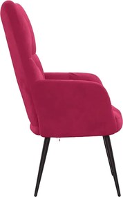vidaXL Πολυθρόνα Relax Μπορντό Βελούδινη